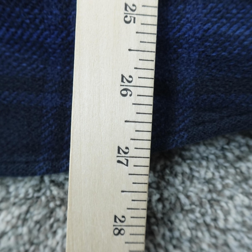 Orvis Shirt Mens L Blue Plaid Flannel Shacket Jacket Heavy Button Up Outdoor Top - Picture 9 of 12